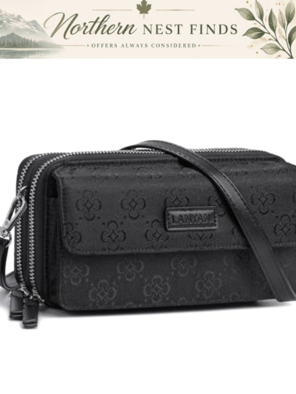 RFID Crossbody Wallet Wristlet Purse with Phone Pocket Vegan Leather